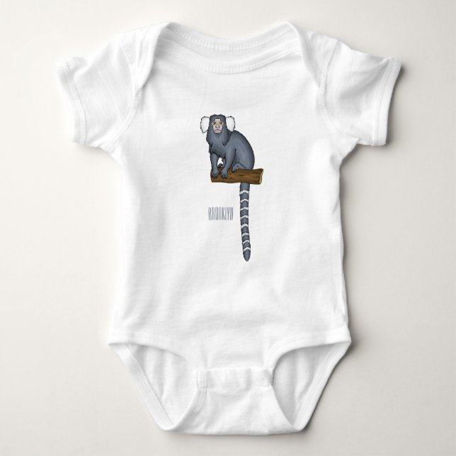 Body Para Bebé Ilustracion personalizado de marmoset común (Anverso)