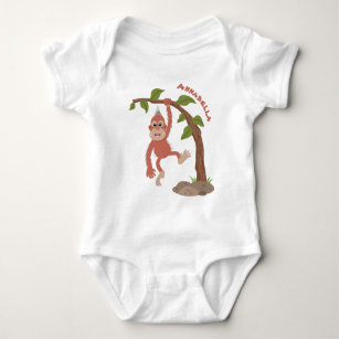Body Para Bebé Ilustracion personalizado de orangután bebé feliz