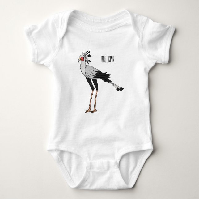 Body Para Bebé Ilustracion personalizado de pájaro de Secretario (Anverso)