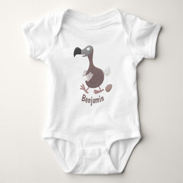 Body Para Bebé Ilustracion personalizado de pájaro dodo gracioso (Anverso)