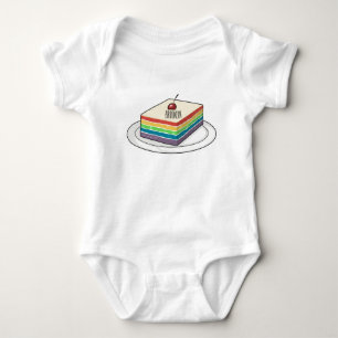 Body Para Bebé Ilustracion personalizado de pastel de arcoiris
