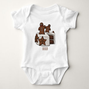Body Para Bebé Ilustracion personalizado de pastel de pan de jeng