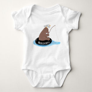 Body Para Bebé Ilustracion personalizado de pesca de cachorro de 