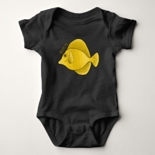 Body Para Bebé Ilustracion personalizado de pescado tango amarill