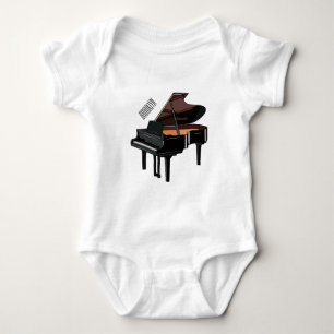Body Para Bebé Ilustracion personalizado de piano