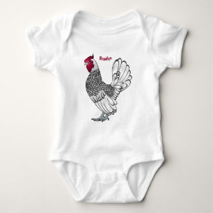 Body Para Bebé Ilustracion personalizado de pollo de Sebright