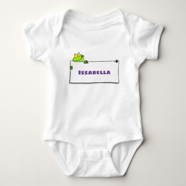 Body Para Bebé Ilustracion personalizado de señas de rana verde s (Anverso)