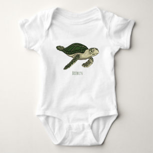 Body Para Bebé Ilustracion personalizado de tortugas marinas