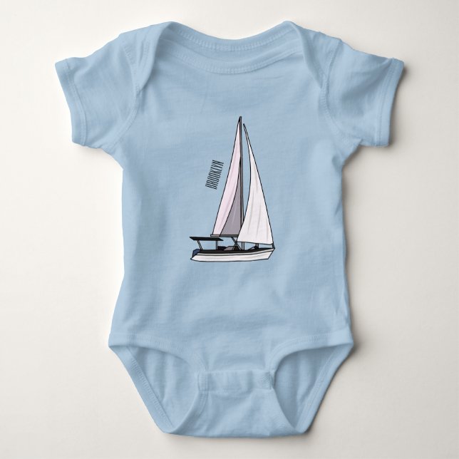 Body Para Bebé Ilustracion personalizado de velero (Anverso)