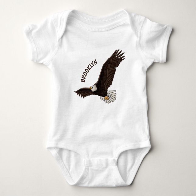 Body Para Bebé Ilustracion personalizado del águila calva (Anverso)