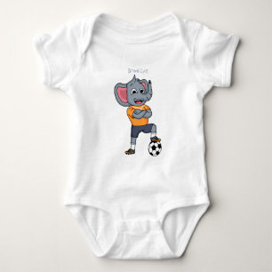Body Para Bebé Ilustracion personalizado futbolista elefante