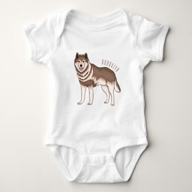 Body Para Bebé Ilustracion personalizado husky siberiano (Anverso)