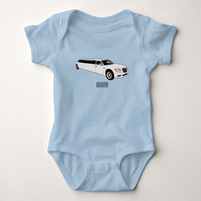 Body Para Bebé Ilustracion personalizado limusina (Anverso)
