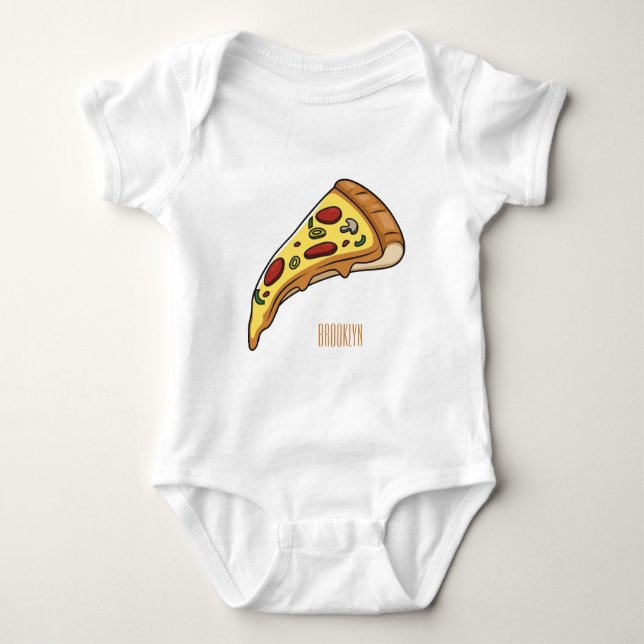 Body Para Bebé Ilustracion personalizado Pizza (Anverso)