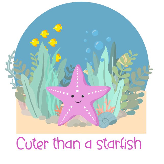 Body Para Bebé Ilustracion Starfish De Cita Submarina Cuta (Subido por el creador)