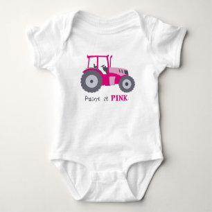 Body Para Bebé Ilustracion tractor rosa para niños