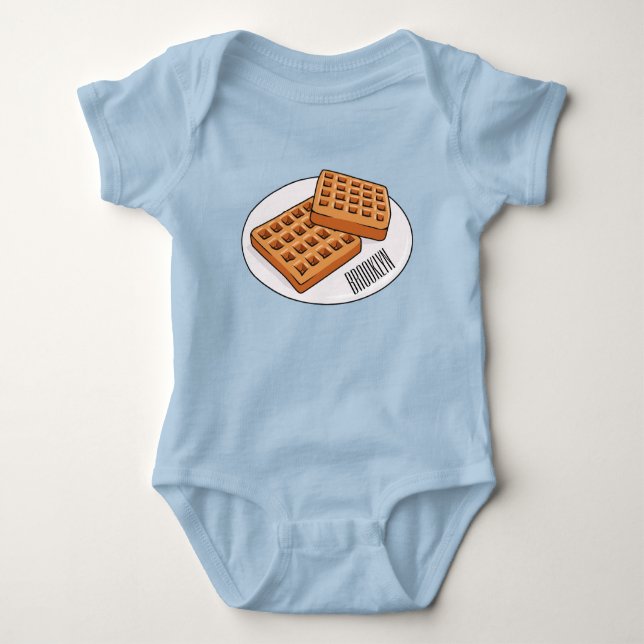 Body Para Bebé Ilustracion Waffle personalizado (Anverso)