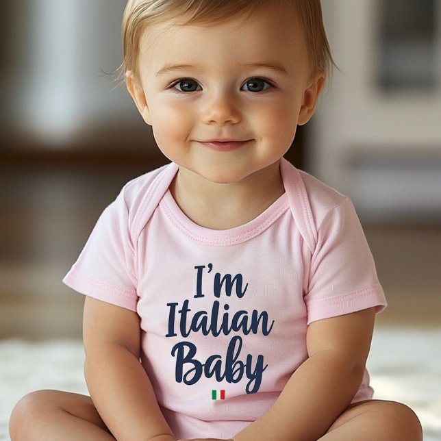 Body Para Bebé "I'm Italian Baby" Funny Italian Pride ("I'm Italian Baby" Funny Baby Bodysuit with Italian Flag accent for Pride gift and Baby showers)