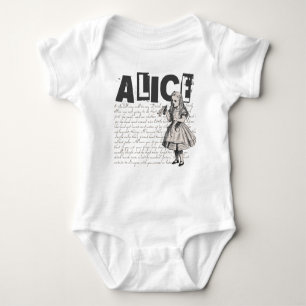 Body Para Bebé Imagen de Alice In Wonderland Text y Alice