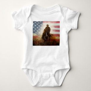 Body Para Bebé Imagen de vaquero del Día de la Independencia.