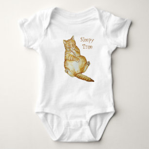 Body Para Bebé imagen linda del gato del jengibre dormida como
