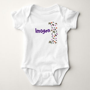 Body Para Bebé Imogen, Logo De Nombre Con Vida Salvaje Australian