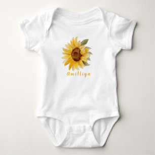 Body Para Bebé Impresión de girasol Nombre personalizado Cute Mor