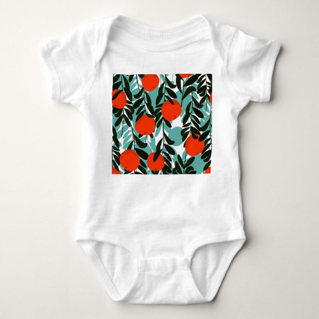 Body Para Bebé Impresión de jardín de frutas sin Naranja (Anverso)