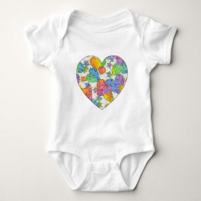 Body Para Bebé Impresionante Pastel Valentine Hearts (Anverso)