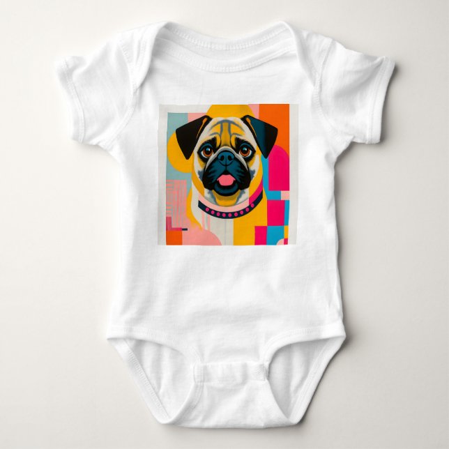 Body Para Bebé Imprimir con pug. (Anverso)