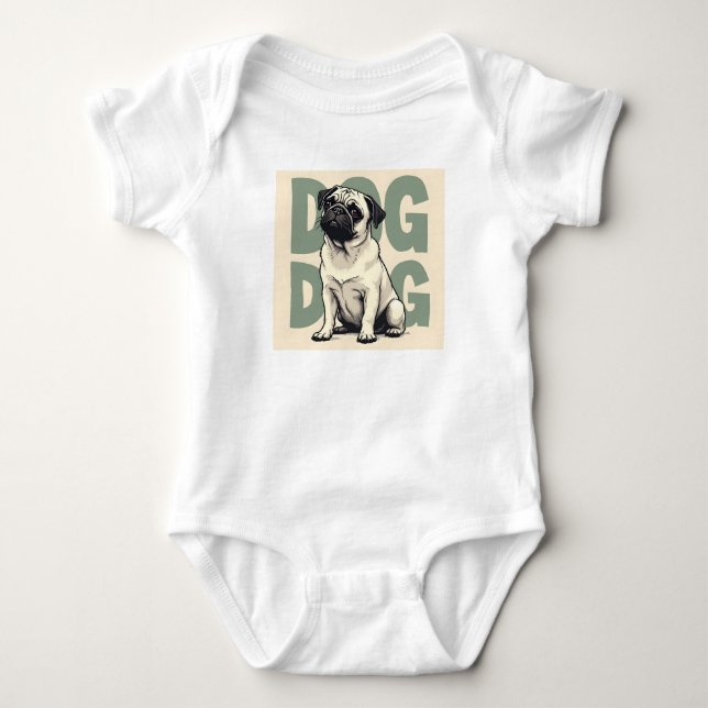 Body Para Bebé Imprimir con pug. (Anverso)