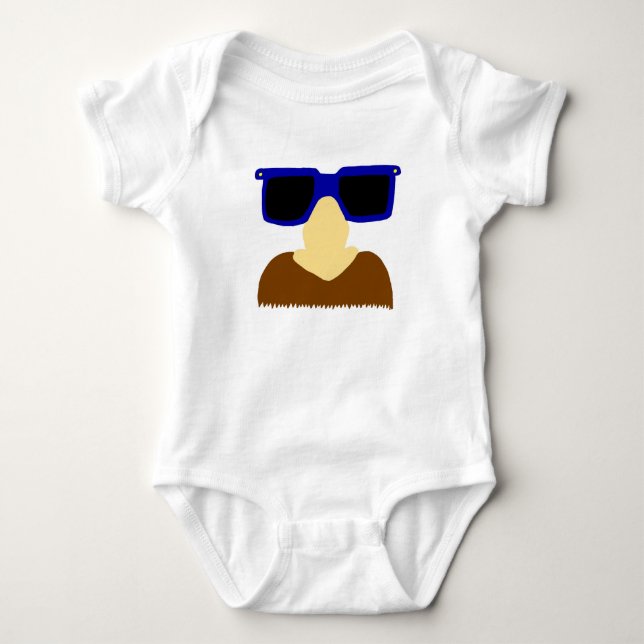 Body Para Bebé Incognito Mustache & Glasses Infantil Creeper (Anverso)