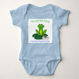Body Para Bebé Infant's Frog on a Lily Pad Blue on White Bodysuit