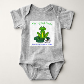 Body Para Bebé Infant's Frog on a Lily Pad Gray Bodysuit