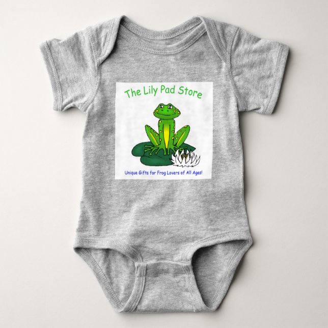 Body Para Bebé Infant's Frog on a Lily Pad Gray Bodysuit (Anverso)