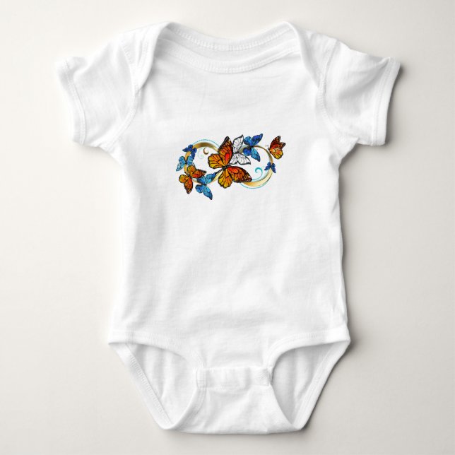 Body Para Bebé Infinidad de mariposas monarca (Anverso)