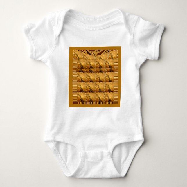 Body Para Bebé Infinity Golden Giraffe Animal Motiart Print (Anverso)