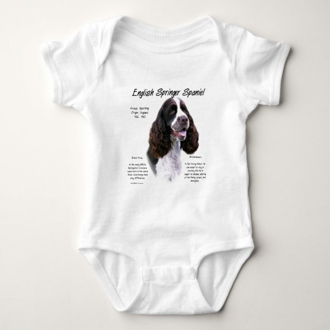 Body Para Bebé Inglés Springer Spaniel (hígado) Diseño de histori (Anverso)