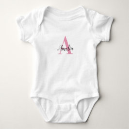 Body Para Bebé Iniciales de monograma personalizadas nombre niña