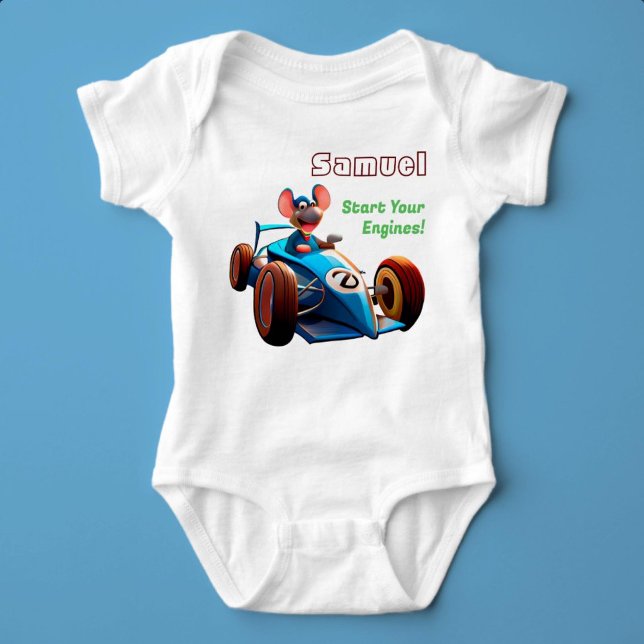 Body Para Bebé Iniciar el nombre personalizado de sus motores (Start Your Engines)