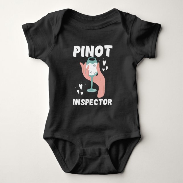 Body Para Bebé Inspector de vino Pinot Funny Bebe Alcohol (Anverso)