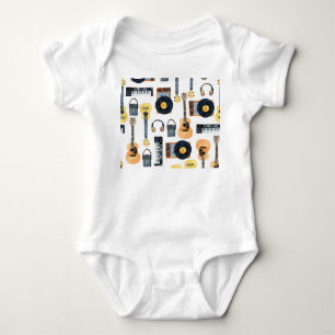 Body Para Bebé Instrumentos musicales: acuarela sin foco