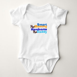 Body Para Bebé Inteligente como mamá apuesto como papi camiseta