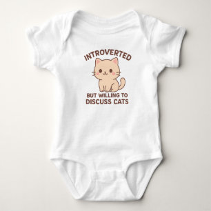 Body Para Bebé Introvertido Pero Discute Ropa de Bebé de Gatos