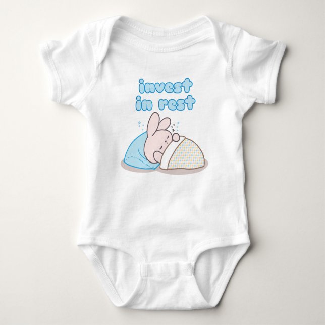 Body Para Bebé Invertir en descanso con Snoozy Bunny (Anverso)