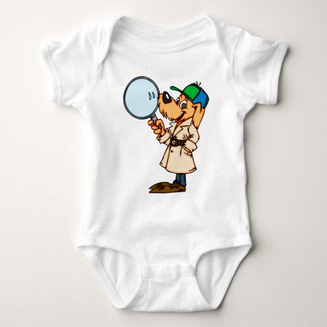 Body Para Bebé Investigador privado del perro del dibujo animado (Anverso)