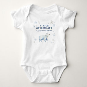 Body Para Bebé Invierno Onederland Oso Polar 1er Cumpleaños