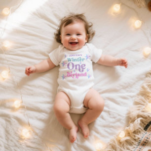 Body Para Bebé Invierno Onederland Snowflakes Chica Nacimiento de