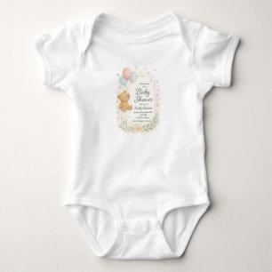 Body Para Bebé Invitación a Baby Shower personalizada - Oso de Te