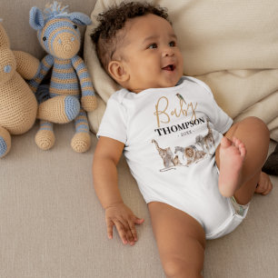 Body Para Bebé Invitación de Bebé Animal Unisex Safari